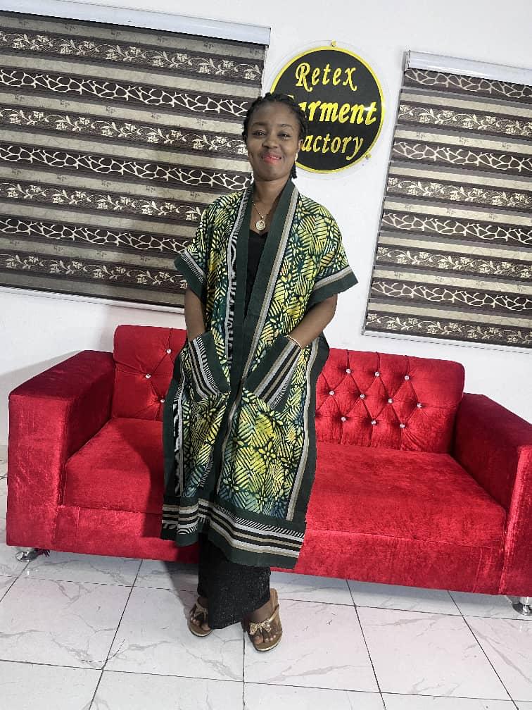 Adire and Asoke knee length kimono - Image 2