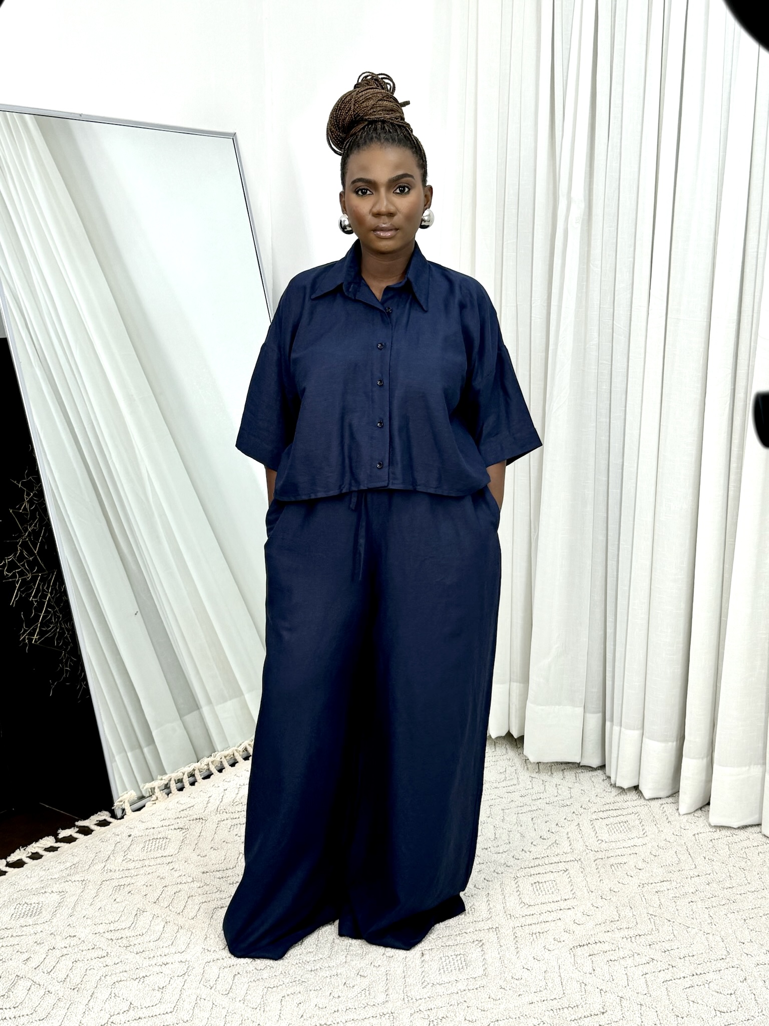 Anaca Trouser Set Navy Blue - Image 2