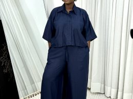 Anaca Trouser Set Navy Blue