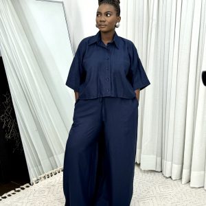 Anaca Trouser Set Navy Blue