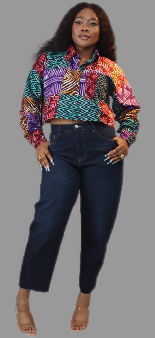 Lulu Ankara Cropped Shirt - Image 2