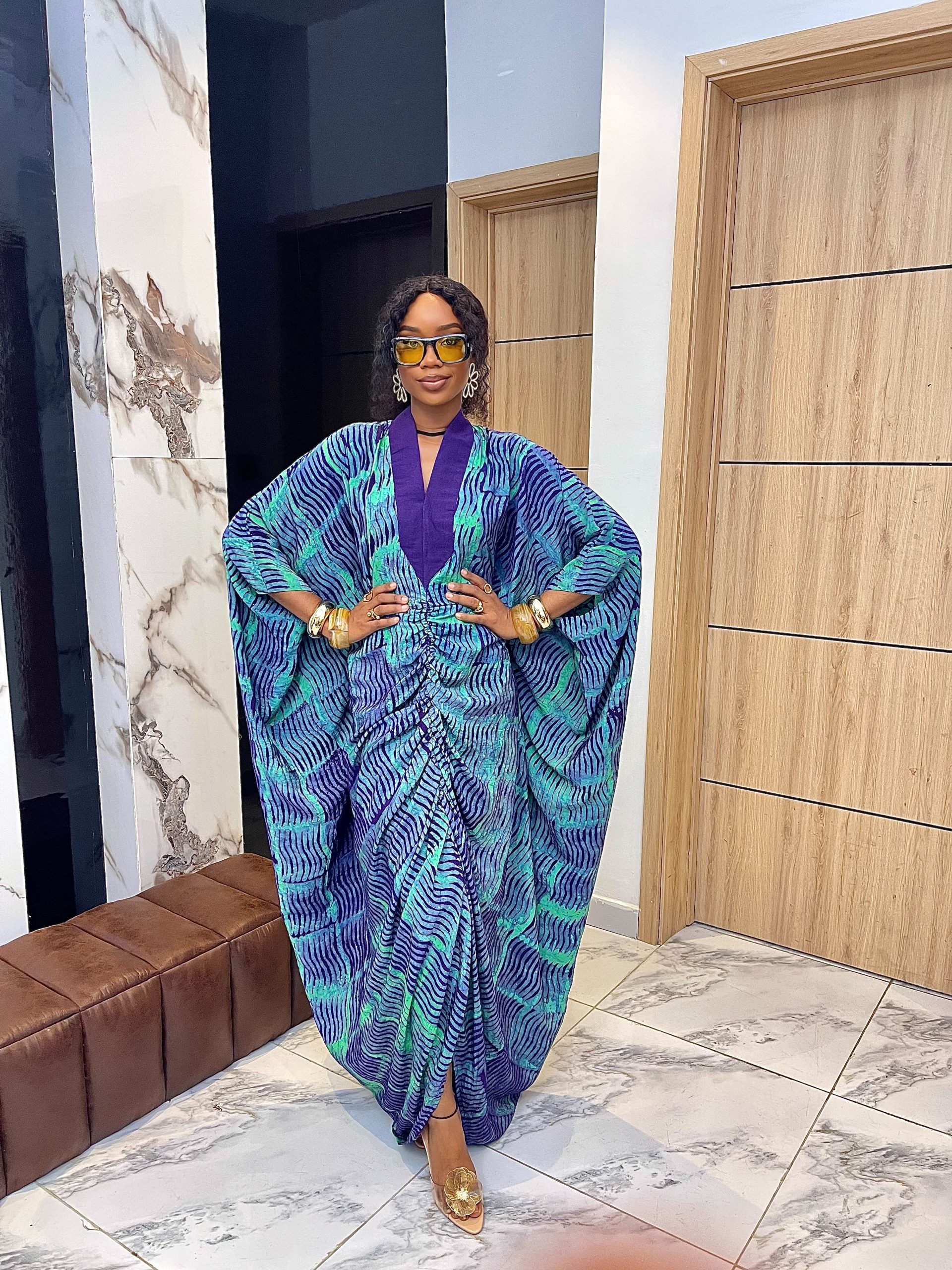 Tomike bubu in purple-Turquoise