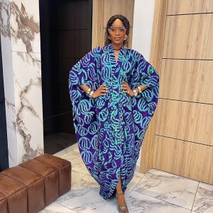 Toyosi bubu in purple-turquoise