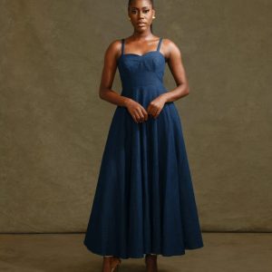 COOPED DENIM DRESS
