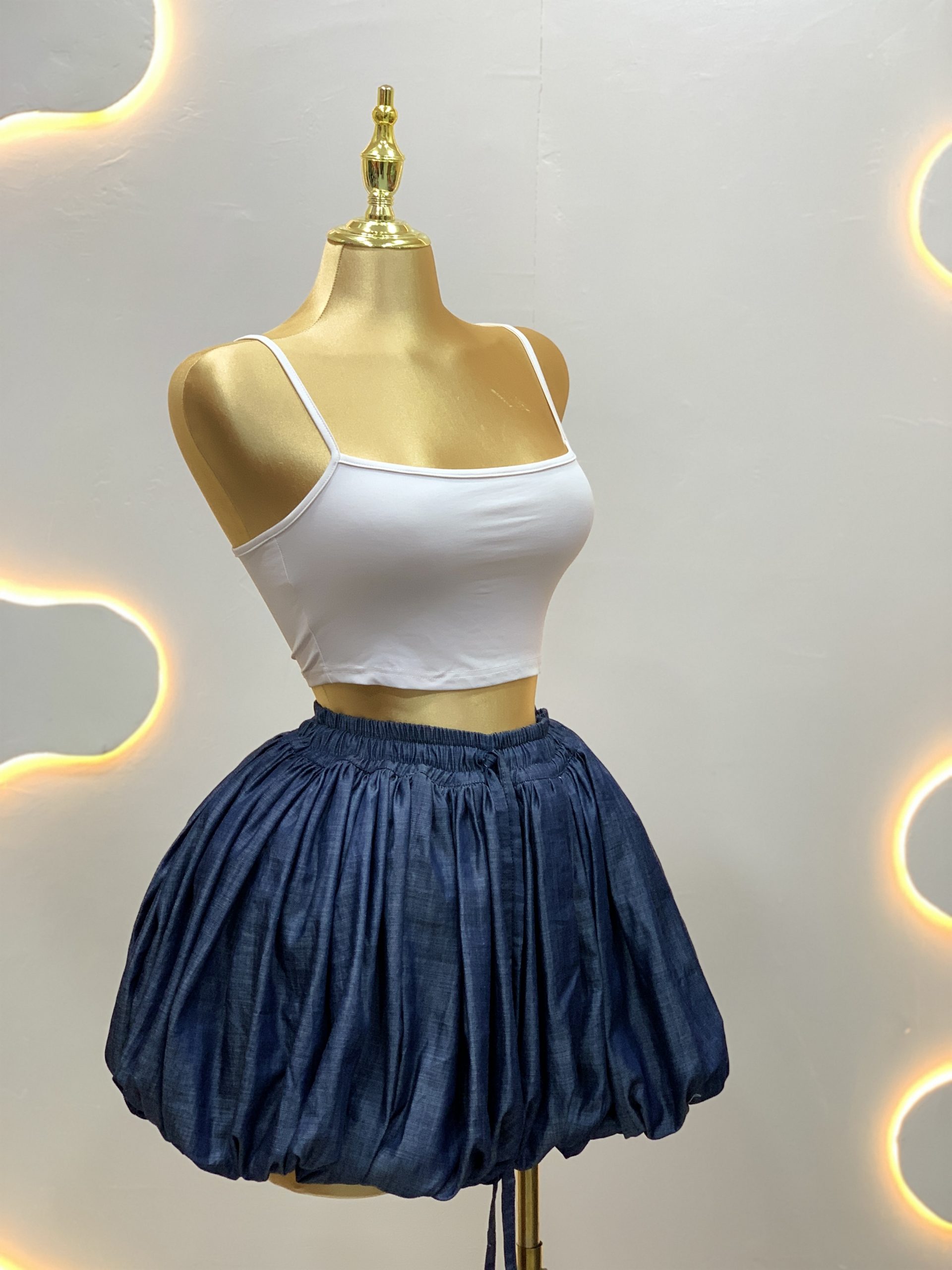 Denim Balloon Skirt - Image 3