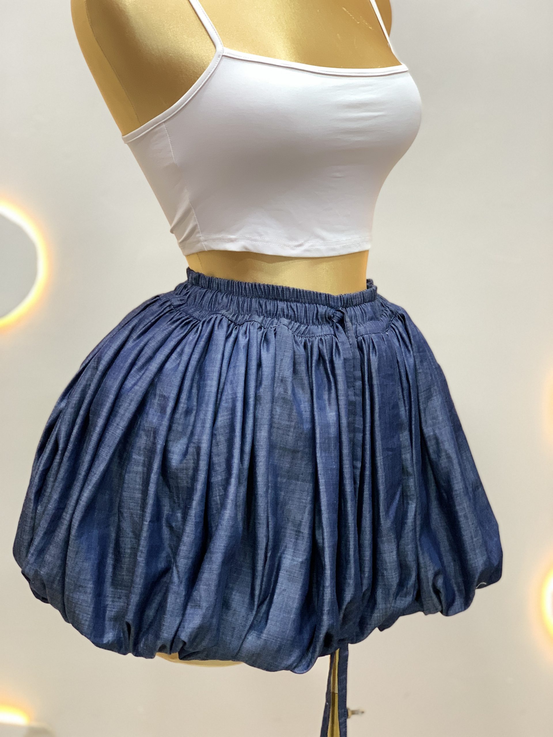 Denim Balloon Skirt